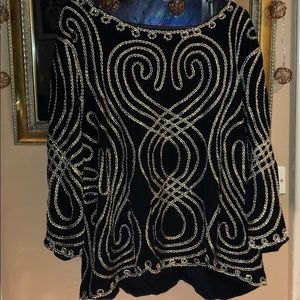 Let the gold thread be endless!  2X lined top.